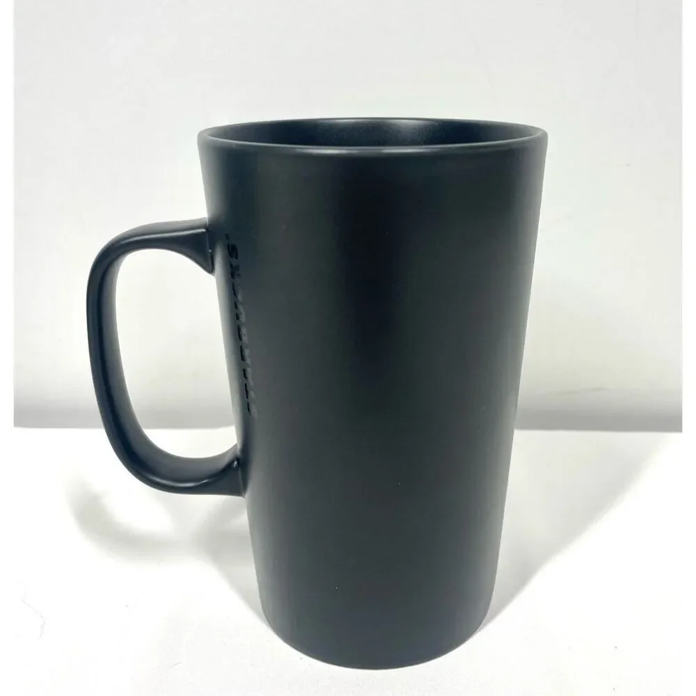 Starbucks World Globe Black Matte Tea Coffee Cup 16 fl oz New 2015